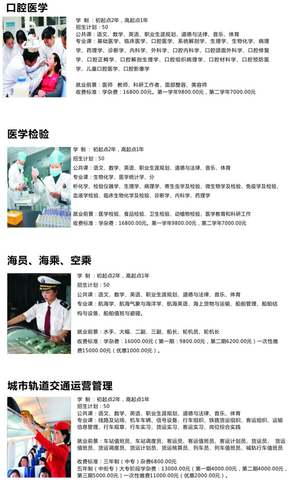 重庆万州现代信息工程学校专业设置与招生计划