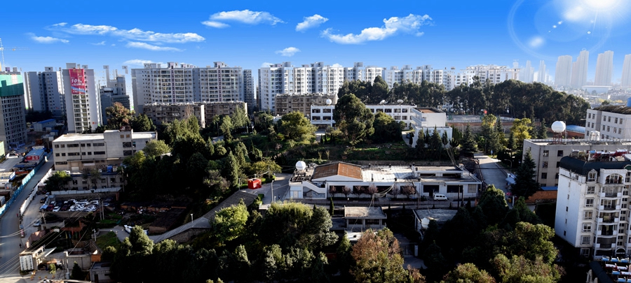 云南省轻工业学校校园俯拍