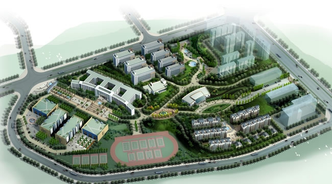 四川省张澜职业技术学校潆溪校区鸟瞰图